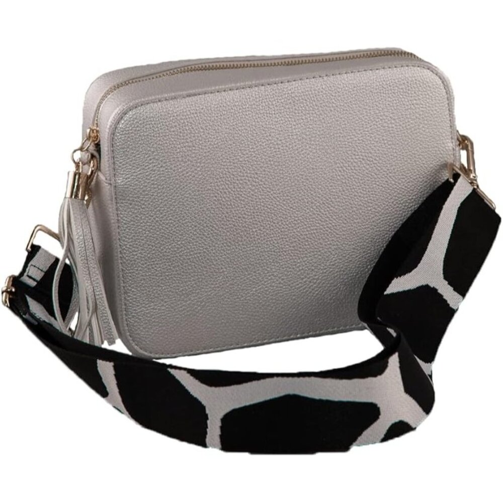 Pinafore Pebble Vegan Leather Crossbody Fashion Shoulder Bag Guitar Strap New
